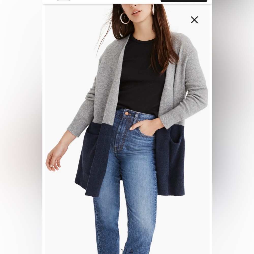 Madewell Ryder Colorblock Cardigan Sweater, Size M